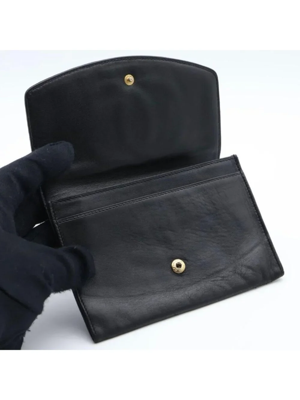 Chanel Jumbo CC Logo Lambskin Bifold Wallet Black